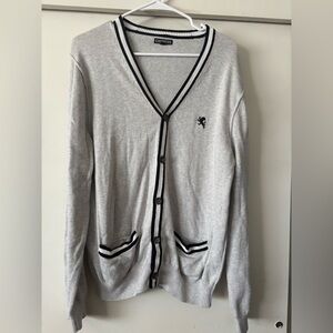 Express Men's Gray Button Cardigan Sweater Large